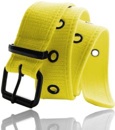 24 Pieces Canvas Belt With 1 Hole Color Yellow - Belts