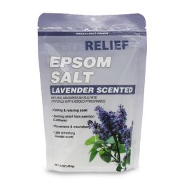 12 Wholesale Relief Epsom Salt 1lb Bath Soak Lavender