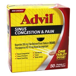 50 Wholesale Advil Sinus And Congestion 1 Count Dispenser Box