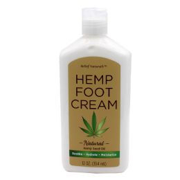 24 Pieces Relief Naturals Foot Cream 12z Hemp Seed Oil - Pain and Allergy Relief