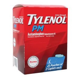 50 Pieces Tylenol Pain Relief 2 Count Cap Pm Box - Pain and Allergy Relief