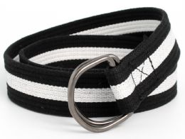 24 Pieces Canvas Belt Color Black White - Belts