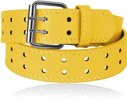 24 Bulk Unisex Casual Belts Color Yellow