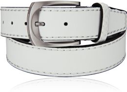 24 Bulk Leather Belts For Men Color White