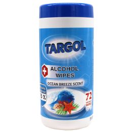 12 Pieces Targol Alcohol Wipes 72 Ct 75% Ocean - Hand Sanitizer