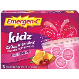 24 Pieces Emergen C Vitamin C 30 Count Kids Fruit Punch - Pain and Allergy Relief