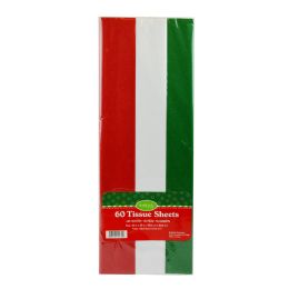 48 Pieces North Pole Tissue Paper 20 X 20 In 60 Ct White Red Green - Gift Wrap