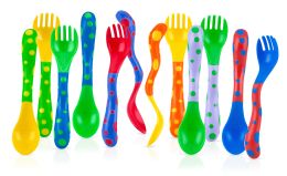 72 pieces Nuby Fun Feeding Spoon And Fork Set (4-Pk) - Baby Utensils
