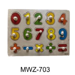 24 Pieces Educational Wooden Puzzle Block(number) - Toys & Games