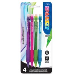 24 Wholesale Sparkly 0.7 Mm Mechanical Pencil W/ Glitter Grip (4/pk)