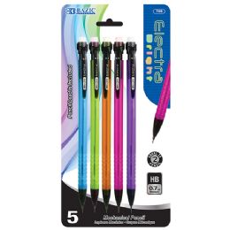 24 Wholesale Electra 0.7 Mm Fashion Color Mechanical Pencil (5/pack)