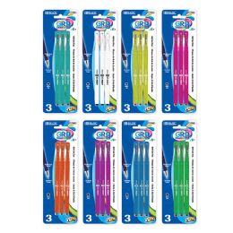 24 pieces Gr8 Dazzle Black OiL-Gel Ink Pen W/ Rubberized Barrel (3/pack) - Pens & Pencils