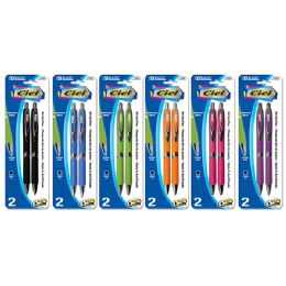 24 pieces Ciel OiL-Gel Ink Retractable Pen W/ Rubberized Barrel & Metal Clip (2/pack) - Pens & Pencils