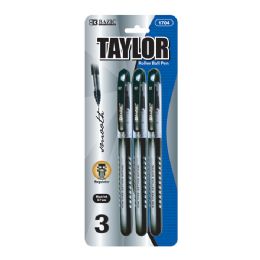 24 Wholesale Taylor Black Rollerball Pen (3/pack)