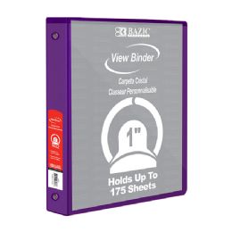 12 of 1" Purple 3-Ring View Binder W/ 2-Pockets