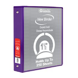 12 Wholesale 1.5" Purple 3-Ring View Binder W/ 2-Pockets