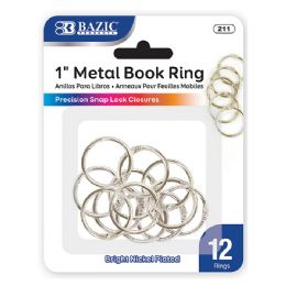 24 pieces 1" Metal Book Rings (12/pack) - Office Accessories