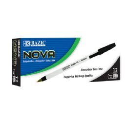 12 Wholesale Nova Black Color Stick Pen (12/box)