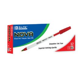 12 Bulk Nova Red Color Stick Pen (12/box)