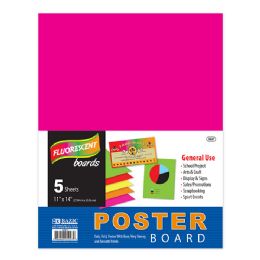 48 Bulk 11" X 14" Multi Color Fluorescent Poster Board (5/pack)