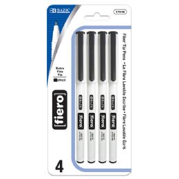 24 pieces Fiero Black Fiber Tip Fineliner Pen (4/pack) - Pens & Pencils