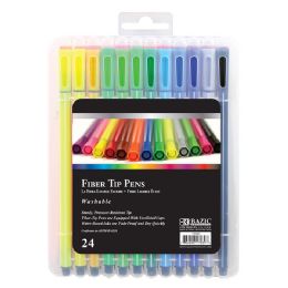 12 Bulk 24 Color Washable Fiber Tip Pen