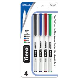 24 pieces Fiero Assorted Color Fiber Tip Fineliner Pen (4/pack) - Pens & Pencils