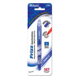 24 Wholesale Frizz Blue Erasable Gel Pen With Grip