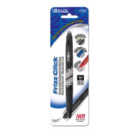 24 Wholesale Frizz Black Erasable Gel Retractable Pen With Grip