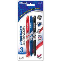 24 pieces Frizz Assorted Color Erasable Gel Retractable Pen With Grip (3/pack) - Pens & Pencils