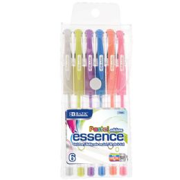 24 Bulk 6 Pastel Color Essence Gel Pen W/ Cushion Grip
