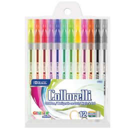 24 Wholesale 12 Glitter Color Collorelli Gel Pen
