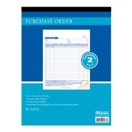 12 pieces 50 Sets 8 3/8" X 10 11/16" 2-Part Carbonless Purchase Order Book - Receipt book