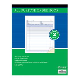 12 pieces 50 Sets 8 3/8" X 10 11/16" 2-Part Carbonless All Purpose Order Book - Receipt book