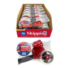 6 pieces Packaging Tape Dispenser W/ (2) 1.88" X 54.6 Yards Super Clear Tape - Tape & Tape Dispensers