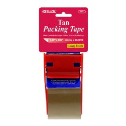 24 pieces 1.88" X 800" Tan Packing Tape W/ Dispenser - Tape & Tape Dispensers