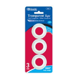 24 Wholesale 3/4" X 1000" Transparent Tape Refill (3/pack)