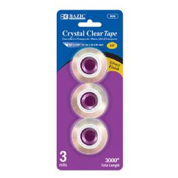 24 Wholesale 3/4" X 1000" Crystal Clear Tape Refill (3/pack)