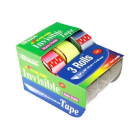 24 Bulk 3/4" X 500" Color Invisible Tape (3/pack)