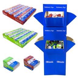 144 pieces 3/4" X 250" Invisible/transparent Tape (3/pack) W/ Floor Display - Tape & Tape Dispensers