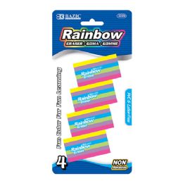 24 Wholesale Rainbow Eraser (4/pack)