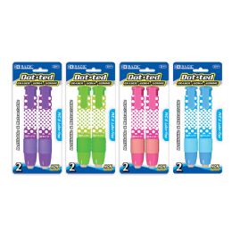 24 Wholesale Dot.ted Retractable Stick Erasers (2/pack)