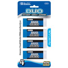 24 Wholesale TwO-Tone Eraser (4/pack)