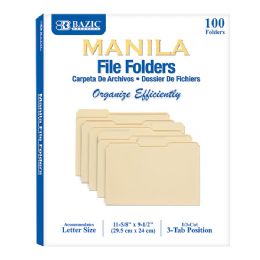 5 Wholesale 1/3 Cut Letter Size Manila File Folder (100/box)