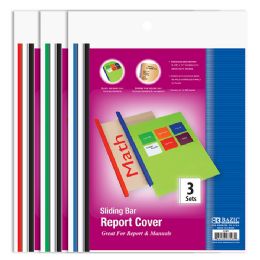 24 Bulk Clear Front Report Covers W/ Sliding Bar (3/pack)