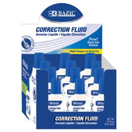 12 pieces 0.7 Fl Oz (20 Ml) Correction Fluid W/ Foam Brush - Correction Items