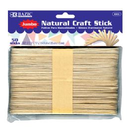 72 Wholesale Jumbo Natural Craft Stick (50/pack)