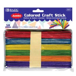 24 Wholesale Jumbo Colored Craft Stick (50/pack)