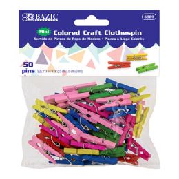 24 Wholesale Mini Colored Clothes Pin (50/pack)
