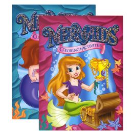 48 pieces Mermaids Foil & Embossed Coloring & Activity Book - Coloring & Activity Books